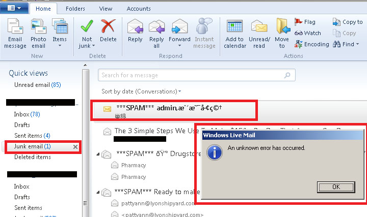 Windows Live Mail Spam E-postaları Silmek