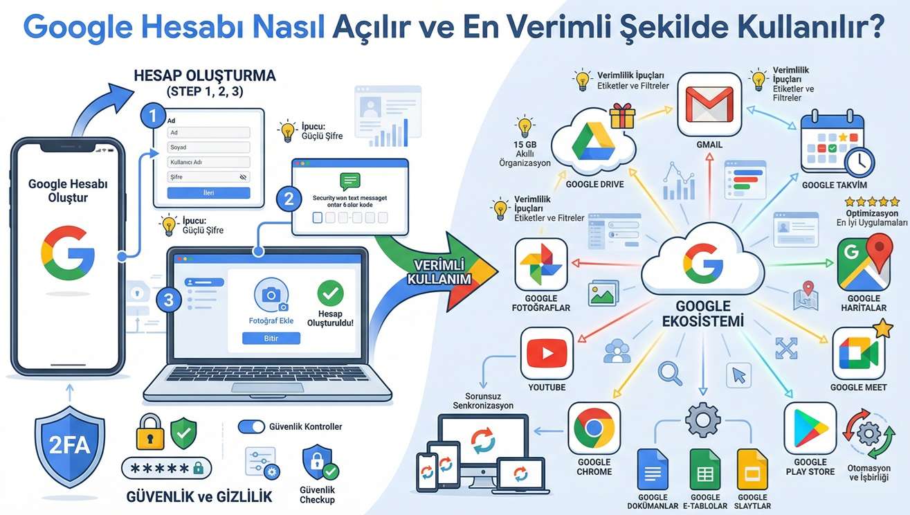Google Hesabı Nasıl Açılır ve En Verimli Şekilde Kullanılır? (2026 Rehberi)